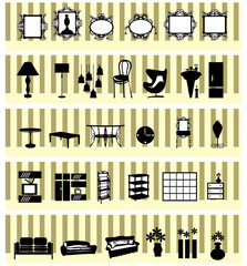 Stylish black and white home accessories and decoration