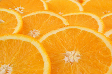 Fresh juicy orange slices background