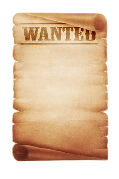 Old western wanted sign