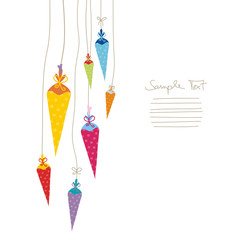 First Day of School Cones Coloured