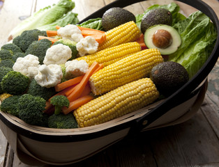 fruit and vegetables in basket