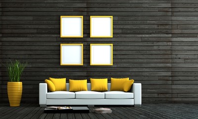 Wohndesign -  weisses Sofa mit Bilder