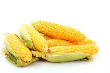 Few corn isolated on white