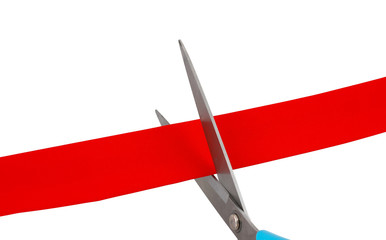 Scissors cut ribbon