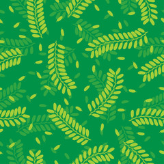 Seamless Tamarind Leaves Pattern