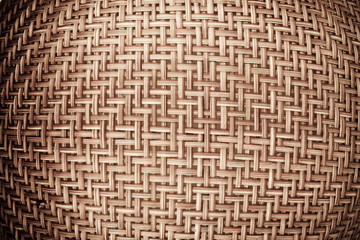 Rattan basket, Sepia close-up texture of rattan basket.