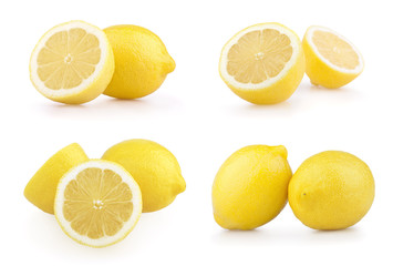 Set of lemons isolated on white
