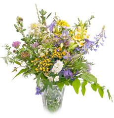 bouquet of wild flowers isolated