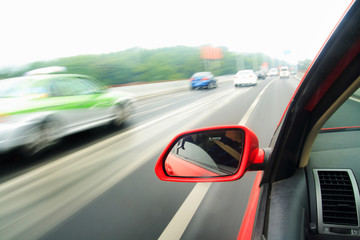 Obraz na płótnie Canvas strzelać z okna samochodu szczytu, motion blur steet