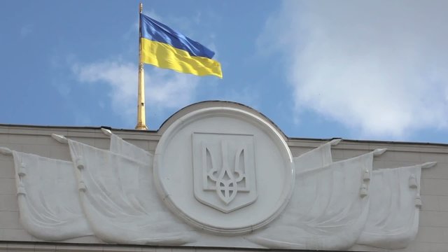 Bandiera dell' Ucraina al vento