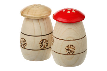 Wooden saltcellars-pepperboxes