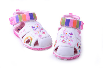 white baby shoes isolated