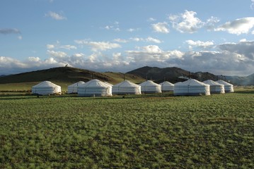 Camp de yourtes, Mongolie