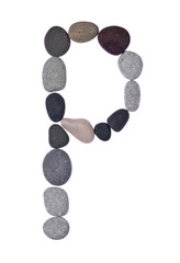 pebble P isolated on white