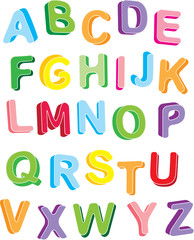 3d colorfull alphabet