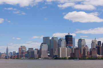 Fototapeta premium NEW YORK CITY march 2011. Lower Manhattan at sunset panorama fro