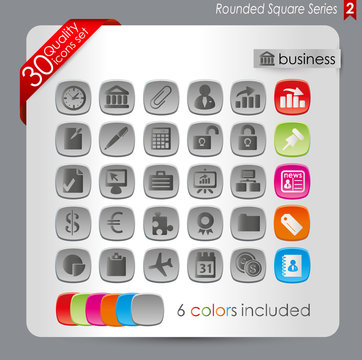 Rounded Square Series - Office and Business icons 2