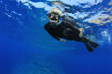 Beautiful Woman snorkeling