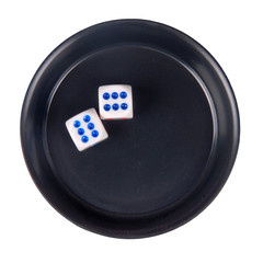 Winning combination of blue and white dice