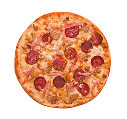 Pizza isolated on the white background.