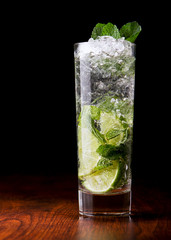 Mojito Cocktail on a wooden table