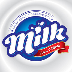 milk packaging design, hand lettering (vector)