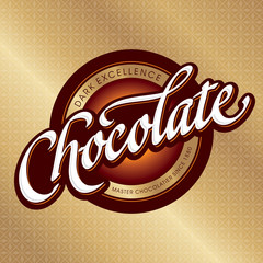 chocolate packaging design, hand lettering (vector)
