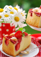 piece of strawberry cake