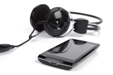 smartphone and headphone