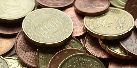 Euro coins background