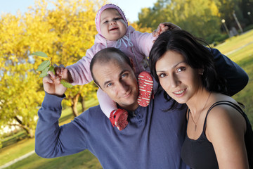 happy family outdoors