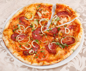 tasty pizza on the plate