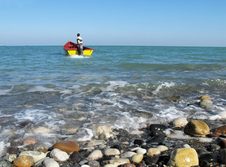 Boating at Caspian sea, Iran