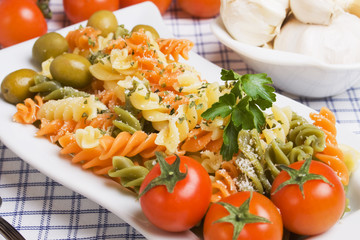 Italian tricolore pasta