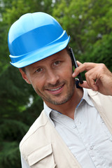 Entrepreneur talking on mobile phone