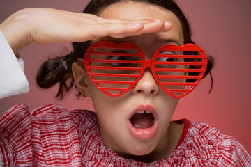 Young girl with shutter shades
