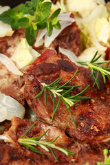 Roasted pork meat with vegetable