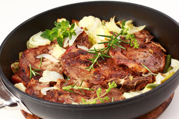 Roasted pork meat with vegetable