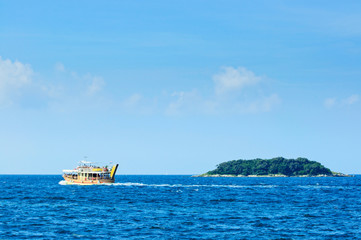 White boat On The Sea Of Adriatic