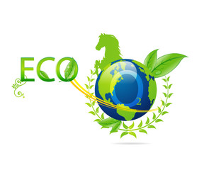 green nature and eco blue earth sign