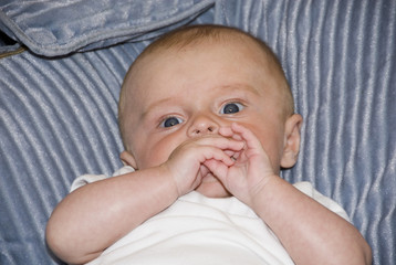 Baby Boy Chewing Fingers