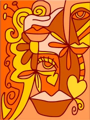 Deurstickers Klassiek abstract abstracte sinaasappel