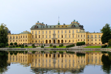 Facade of Drottningholm Palace in Stockholm, Sweden