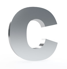 3d letter 'C' isolated