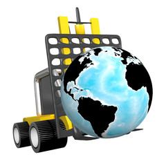 3d loader with globe isolated