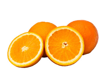 fresh orange fruit on white background