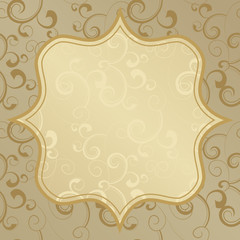 vector golden frame square ornamental