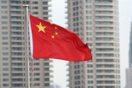 drapeau chinois, immeuble