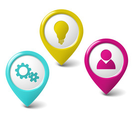 Set of round 3D pointers