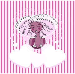 Girl Greeting card design